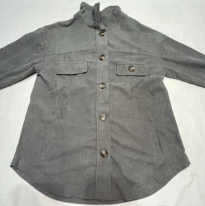 Anrabess Women’s Corduroy Shaket Button Down Shirt Oversized Long Sleeve Grey Sm - Picture 1 of 8