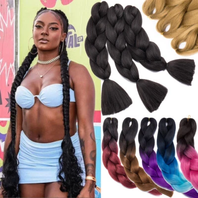 SEGO Ombre Zöpfe Box Braid Hair Kunsthaar Zum Einflechten Flechten Jumbo Braiding 24"