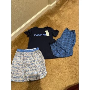 NEW Calvin Klein Boys 3 Piece Pajama Set (Top, Pants, Shorts) Size XS 5//6 - Picture 1 of 7