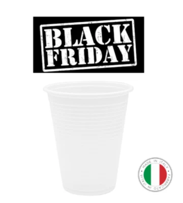 Bicchieri acqua di plastica monouso bianco 200 cc 1500 o 3000 pz BLACK FRIDAY - Immagine 1 di 3