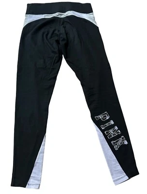 Y2K Pink Victorias Secret S Bling Sequin Ankle Legging Black Dog Logo Yoga Pants - Image 1 of 4