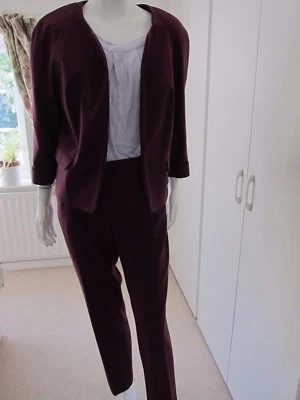 REDUCED - New NEXT UK Tailored Suit Maroon Posh Jacket UK 16 Trousers UK 12 - Image 1 of 4