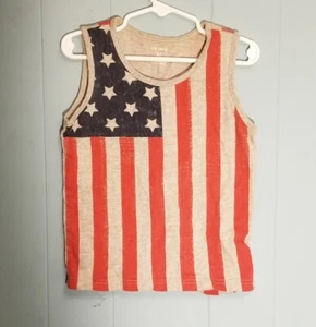Carter's American Flag Tank Top Kids Boys Size 4T Gray - Picture 1 of 3