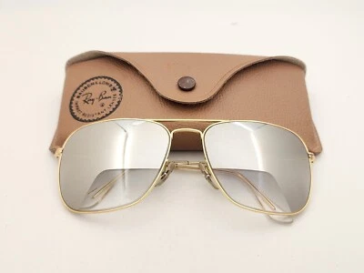 Caravana vintage B&L Ray Ban Bausch & Lomb 3/4 espejo vidrio piloto 58 mm con estuche Foto 1 de 4