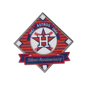 1986 Houston Astros 25th Silver Anniversary Commemorative Jersey Sleeve Patch - Picture 1 of 1