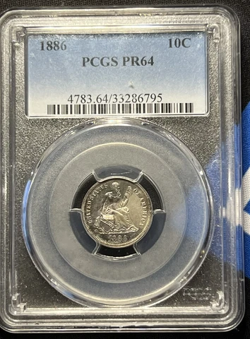 1886 Proof Seated Liberty Dime PROOF PCGS PR 64 Cover