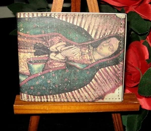 Men's Casual Bi-Fold Genuine Leather Hand Crafted Laser Printed Religious Wallet - Picture 1 of 4