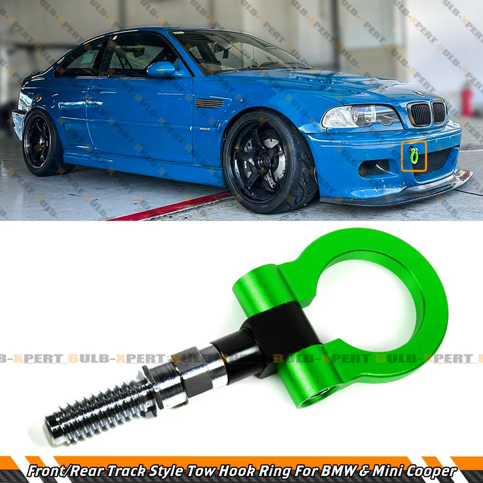 Para BMW E36 E46 E39 E38 E90 Z3 Mini Cooper Verde Anillo Plegable Tornillo Gancho de Remolque Foto 1 de 4