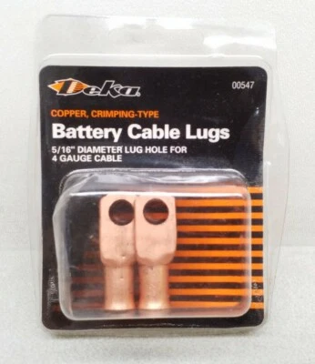 00547 Deka Cobre Prensado Tipo Batería Territorios 5/16" Diámetro para Cable Calibre 4 Foto 1 de 3