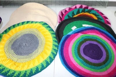 Lote de 28 Sombreros Planos Guatemaltecos Tejidos a Mano Étnicos BOHO Hipster Rasta Al Por Mayor Foto 1 de 4