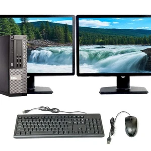 Dell Desktop 22 in LCD Computer Intel i5 16GB RAM 256GB SSD Windows 10 Pro Wi-Fi - Picture 1 of 6