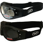 2 Motorcycle Riding Dirt Bike Padded Goggles-Sunglasses-SUPER DARK & CLEAR