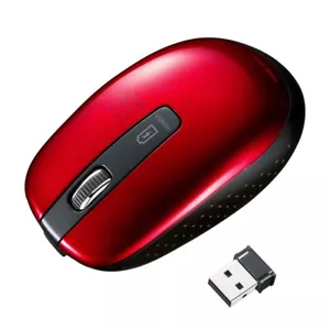Sanwa Supply Rechargeable Wireless Mouse Blue LED Medium Red - Picture 1 of 9