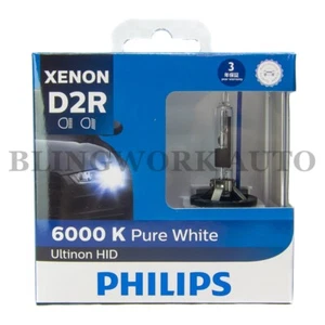 (PAIR) PHILIPS D2R Ultinon Xenon HID 6000K Pure White Headlight Bulb for BNR34 - Picture 1 of 9