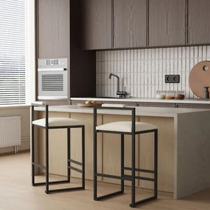 2x Faux Leather Upholstered Barstools Modern Bar Stools Kitchen Dining Chairs - Picture 1 of 8