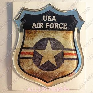 Pegatina emblema 3D resina abovedada bandera EE. UU. Fuerza Aérea Estados Unidos - vinilo adhesivo - Imagen 1 de 3