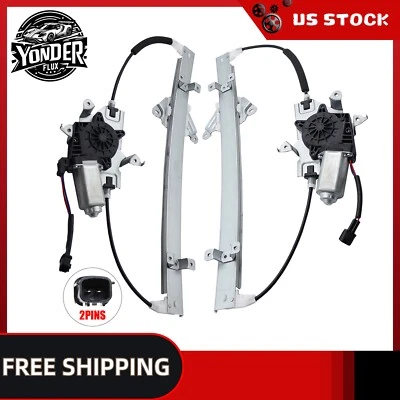 Set of 2 Power Window Regulator with Motor For 2005-2012 Nissan Pathfinder Front Foto 1 de 4