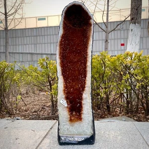 70LB TOP Natural citrine geode quartz carved crystal cluster cathedral - Picture 1 of 5