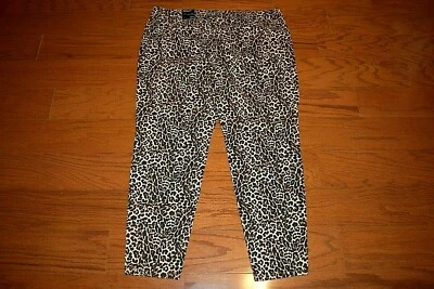 inc - узкие ноги середины подъема живота управления эластичной коричневый леопард брюки - женщин 18 W - Изображение 1 из 4