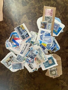 Lote de estampillas de franqueo de colección azul y verde efímero álbum de recortes - Imagen 1 de 5
