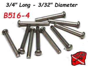 (QTY-10) Wing Pin, 3/32" OD by 3/4" long, Round head, Speargun , Spear Tip - Picture 1 of 2