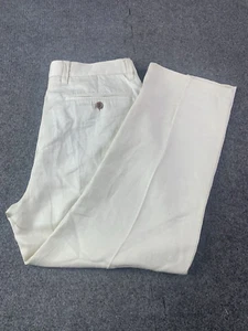 Tommy Bahama Mens Lyocell/Linen Blend Flat Front Pants Size 32 Beige - Foto 1 di 9