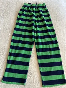 Members Mark Boys Green Navy Blue Striped Fleece Pajama Pants 10-12 - Picture 1 of 6