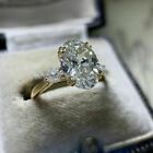 3 Ct Oval Cut Moissanite Solitaire Engagement Wedding Ring 14k Yellow Gold Over