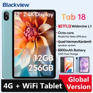  12 inch Blackview Tab 18 4G Tablet 12G+256GB 8800mAh 16MP 2.4K FHD+ Widevine L1 - Picture 1 of 15