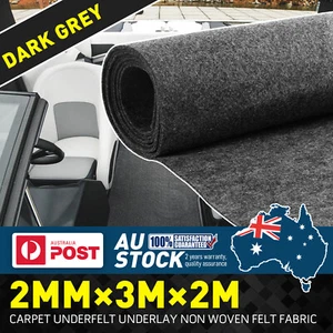 Dark Grey Carpet Underlay Trunk Marine Boat Underfelt Upholstery Liner 2MM - Picture 1 of 22