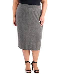 MSRP $80 Alfani Plus Size Modern Luxe A-Line Midi Skirt Gray Size 3X - Picture 1 of 1