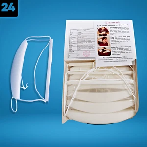24pk Transparent Disposable Face Mask Shields with Adjustable Straps, Soft Foam - Picture 1 of 6