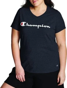 Champion Women’s V-Neck T-Shirt – Size 3X – Heather Navy Blue - Picture 1 of 6