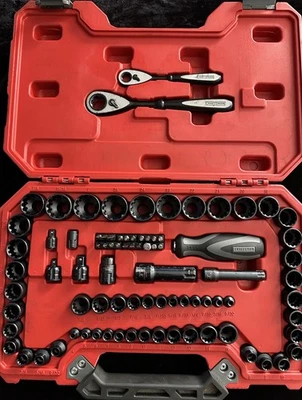 Craftsman 🔥 Max Axess 85pc 37698 1/4” & 3/8” Ratchets Sockets Bits Pass Thru - Image 1 of 4