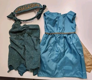 Costume bambola ragazza americana Rebecca's pezzi vestito verde acqua ali set  - Foto 1 di 4