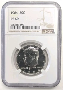 Medio dólar de plata Kennedy 1964 prueba NGC PF 69.   *MIRA DE CERCA* - Imagen 1 de 3