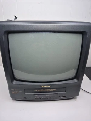 13" TV/VCR Combo Sansui COM1320 VHS Player NO Remote BAD VHS, TV WORKS - Image 1 of 4