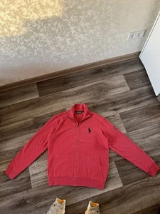 POLO GOLF RALPH LAUREN VINTAGE FULL ZIP SWEATER COTTON RED THE TWENTY TEN SZ M - Picture 1 of 13