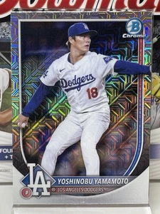 2025 BOWMAN MEGA BOX - Yoshinobu Yamamoto #18 - rifrattore cromato Mojo - Foto 1 di 2