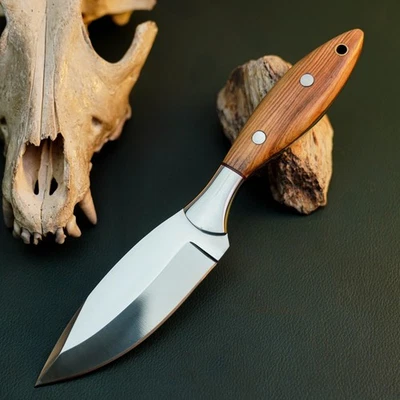 Cuchillo Damasco/Acero 8.6" Listo para Regalo Full Tang Hunt it Hunt + Funda de Cuero Foto 1 de 4