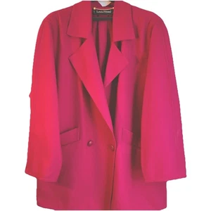 Giacca blazer donna LOUIS FERAUD 10/12 💯% lana magenta stile kimono usata in ottime condizioni - Foto 1 di 18