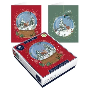 Tom Smith Luxury Snow Globe Christmas Cards - Pack of 20 - Picture 1 of 1