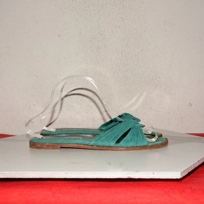 Sandalia Manolo Blahnik Gamuza Verde Mujer 39.5 Foto 1 de 4