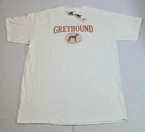 GR8 Dogs T-Shirt Embroidered Greyhound Dog Canine Size L NEW 100% Cotton White - Picture 1 of 7