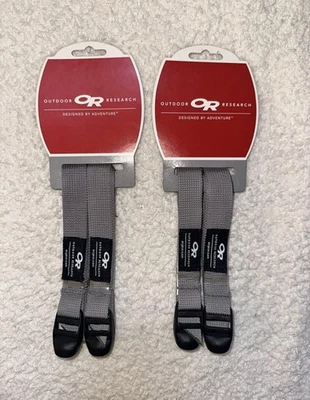 (2) Outdoor Research 48" Accessory Straps Grey Camping Backpacking Hiking NEW - Image 1 of 2