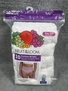 Fruit Of The Loom Womens Cotton Briefs 10 Pack Size 7/L White Eversoft Breathabl - Picture 1 of 4