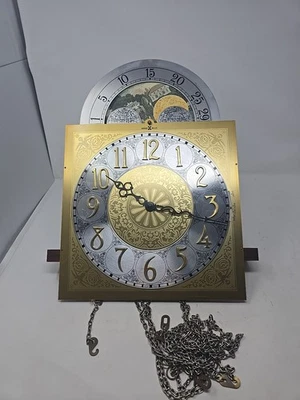 Vintage HOWARD MILLER Authentic Grandfather Clock Movement With Face Plate For  - Image 1 of 4