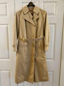 VTG Union Made London Fog Double Breasted Classic Trench Coat Removable Sz 8  - Picture 1 of 19