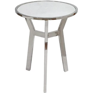 A&B Home 78320 Anita 18.1 inch Silver and White Side Table - Picture 1 of 7