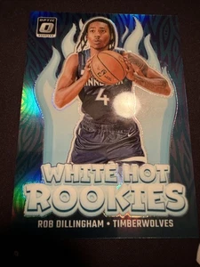 2024-25 Donruss Optic White Hot Rookies Silver Prizm Rob Dillingham RC Minnesota - Picture 1 of 3